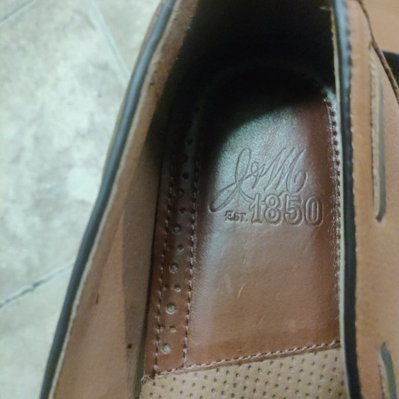 Johnston Murphy 10M Carraway tan calfskin moc venetian loafer blake stitch - Picture 6 of 11